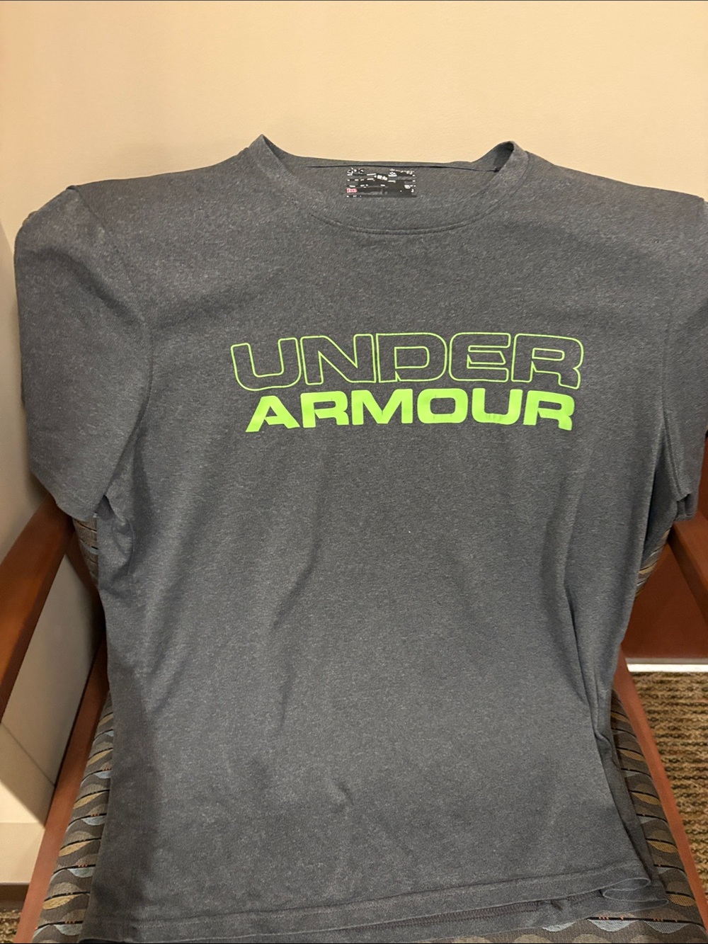 Under Armour Gray Short-Sleeve Tee with Lime Logo